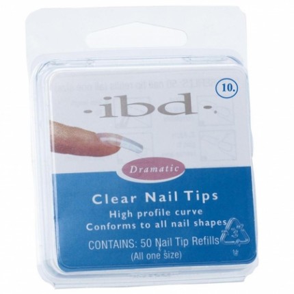 Clear tipy 10 - 50ks - IBD - průhledný typ na nehty velikosti 10