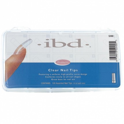 Clear tipy 100ks - IBD - průhledný tip na nehty sada