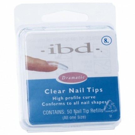 Clear tipy 8 - 50ks - IBD - průhledný tip na nehty, velikost 8 na errow.cz