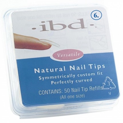 Natural tipy 6 - 50ks - IBD - přirozene vypadající tipy na nehty velikosti 6